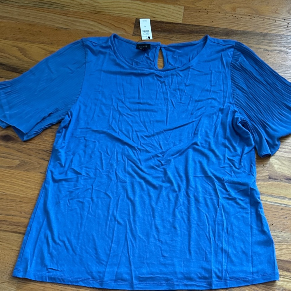 NWT Talbots Blue Blouse with Flared Sleeves